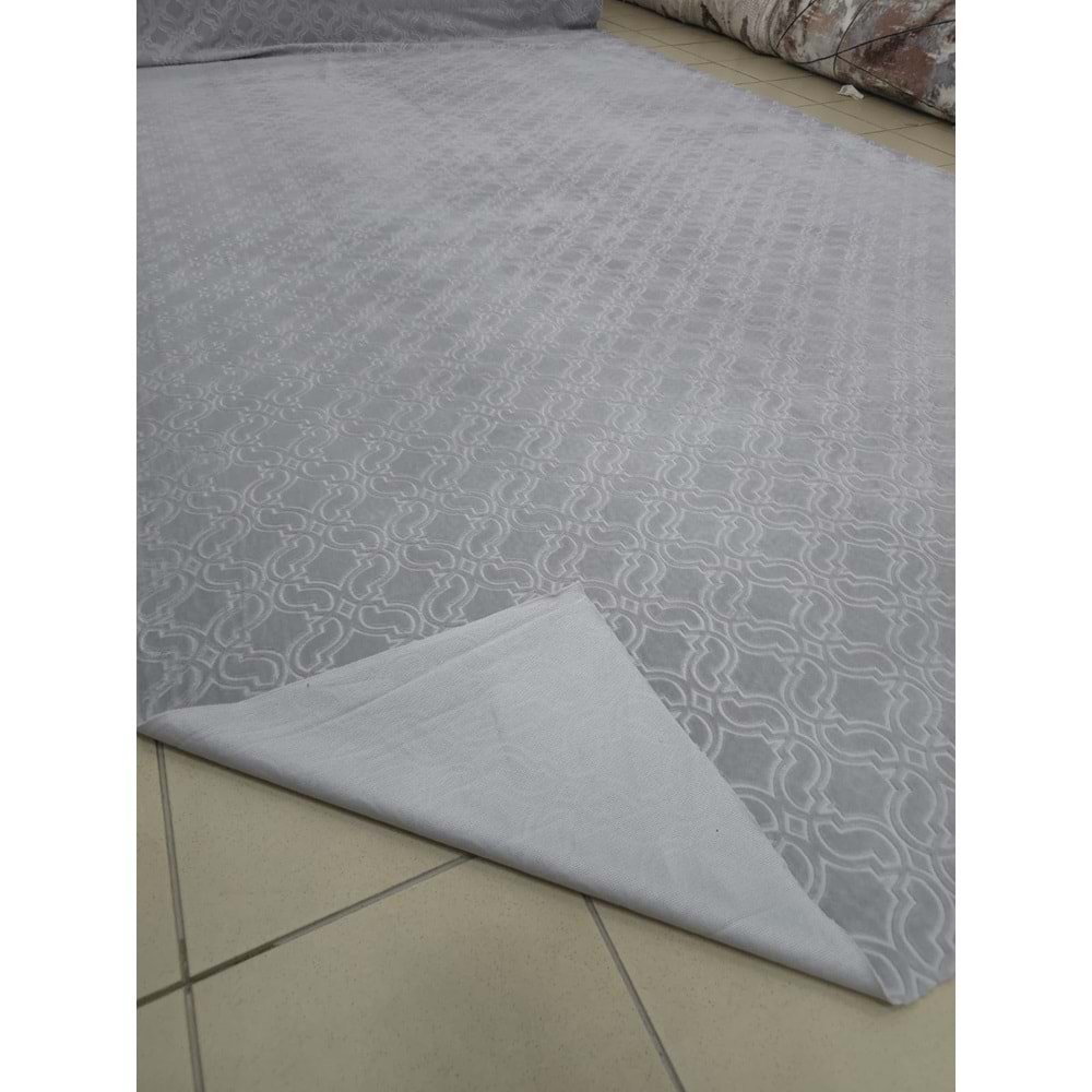 Turan Mefruşat Dinarsu Lastikli Halı Örtüsü Kınay Gri 200X290