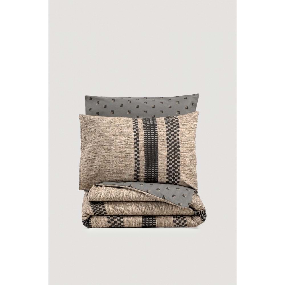 Cotton Box Toprak Tek Kişilik Nevresim Takımı Arlo Kahve