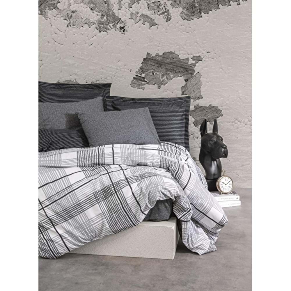 Cotton Box Modern Tek Kişilik Nevresim Takımı Will Antrasit