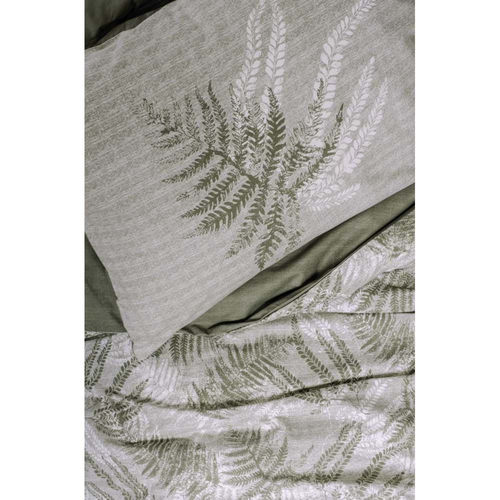 Cotton Box Dual Tek Kişilik Nevresim Takımı Frond Haki