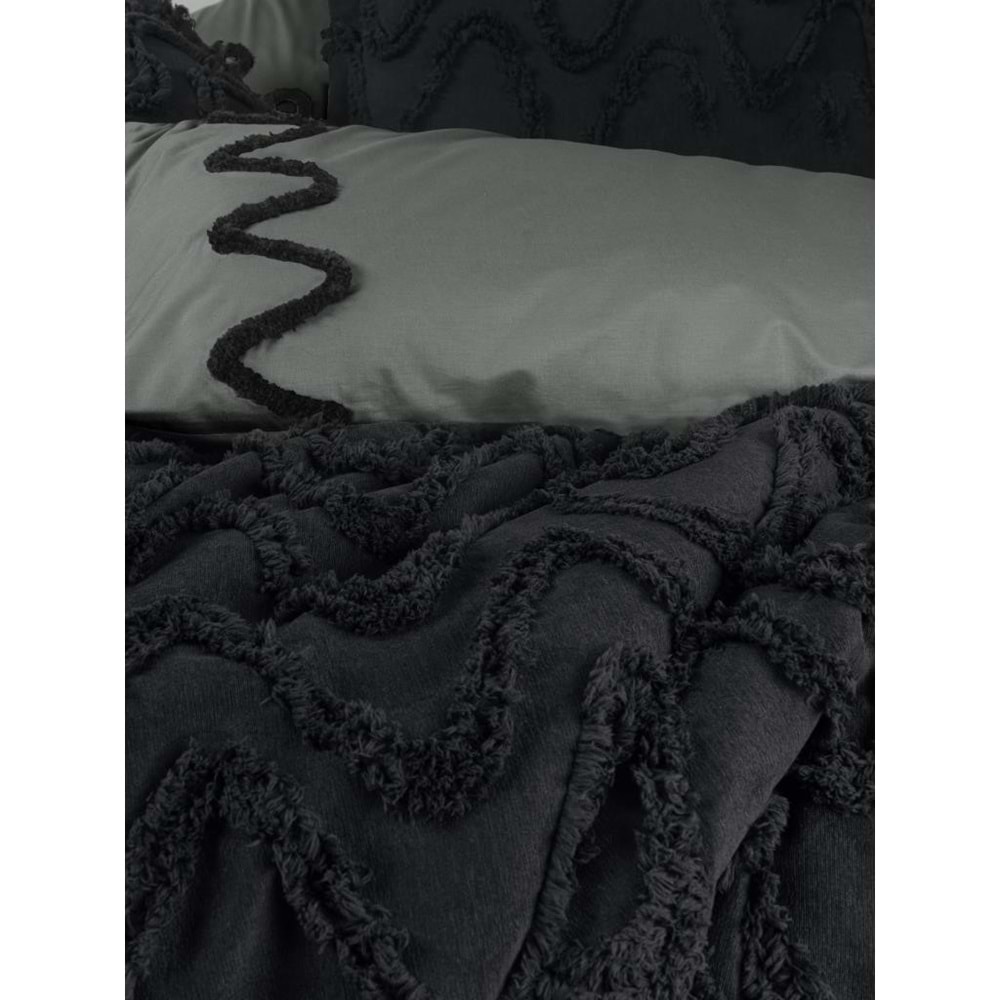 Cotton Box Limi Çift Kişilik Yatak Örtüsü Ve Nevresim Takımı Viggo Siyah