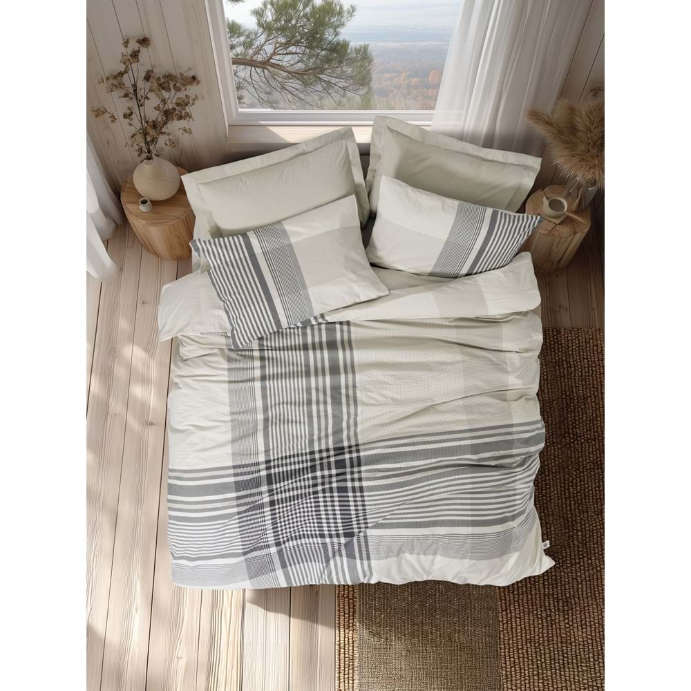 Cotton Box Nordek Ranforce Çift Kişilik Nevresim Takımı Soren Bej