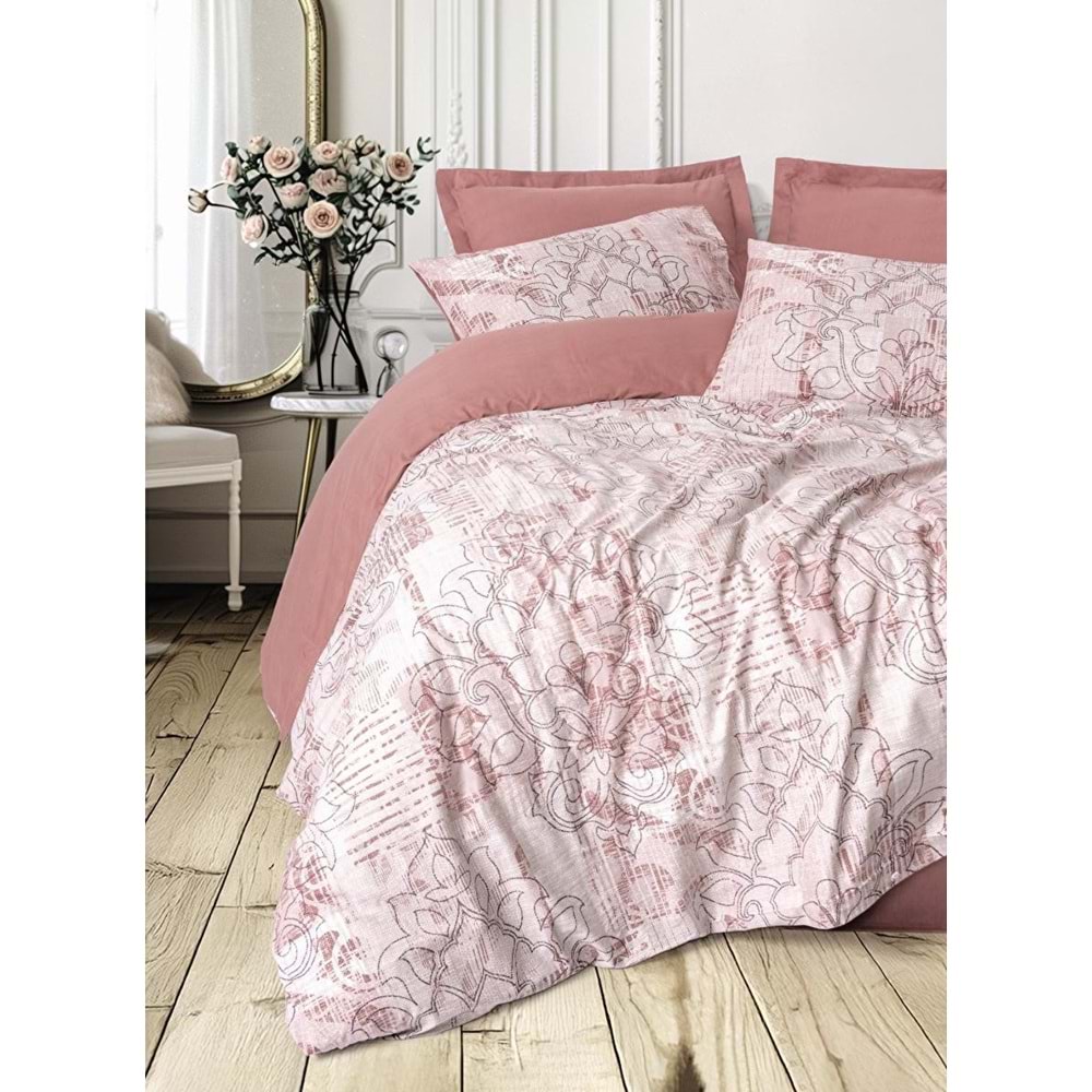 Cotton Box Dual Çift Kişilik Nevresim Takımı Livara Gül Kurusu