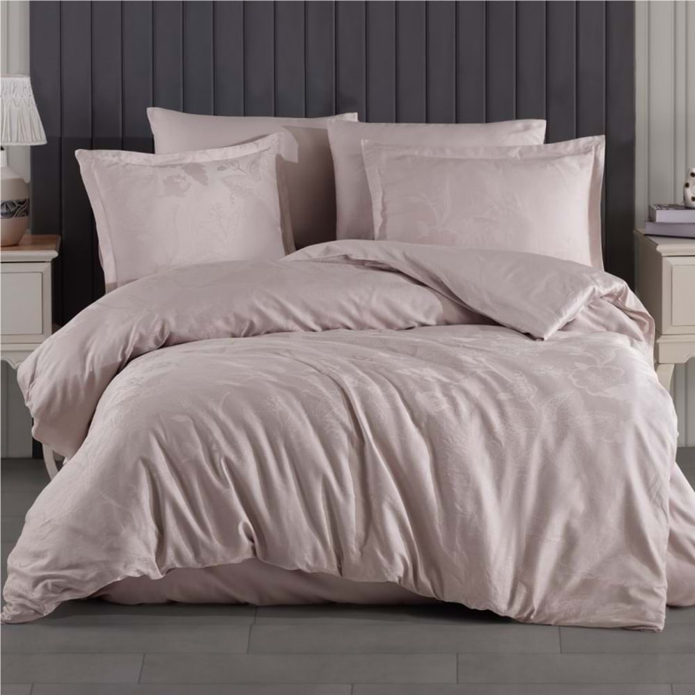 Clasy Jakarlı Pamuk Saten Çift Kişilik Nevresim Takımı Yomra Taş