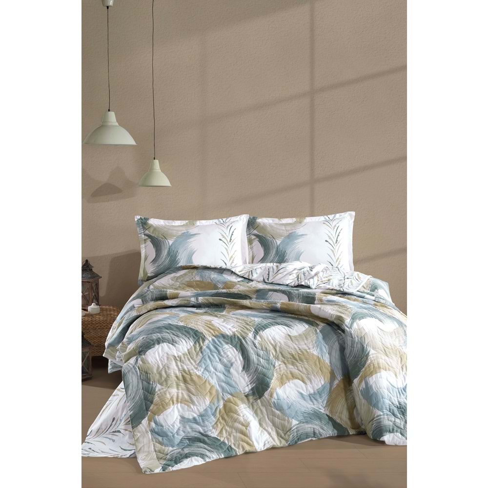 Clasy Ranforce %100 Pamuk Tek Kişilik Dört Mevsim Set Estiva Yeşil