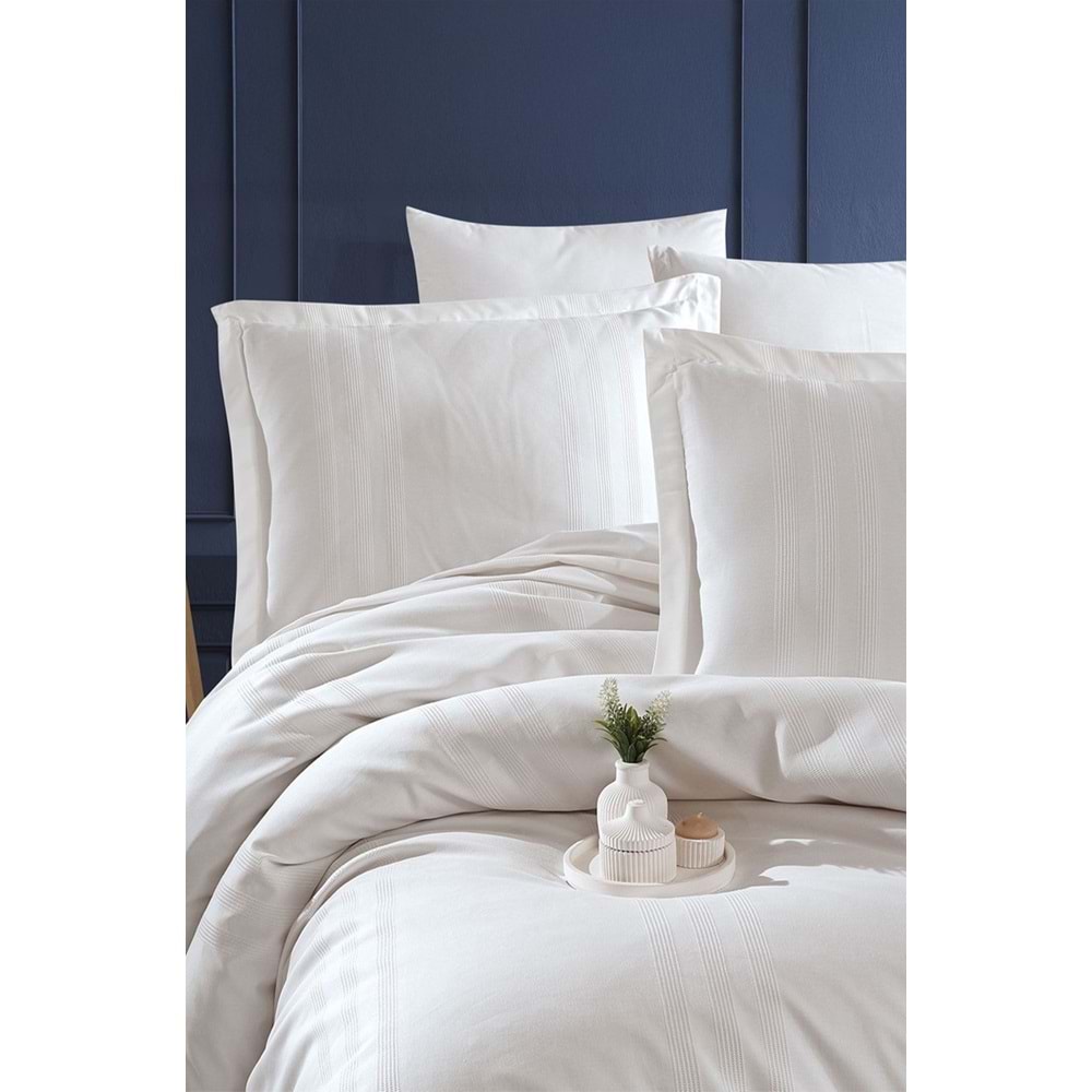 Clasy Ranforce Armürlü Tek Kişilik Nevresim Takımı Melkor Taş Rengi