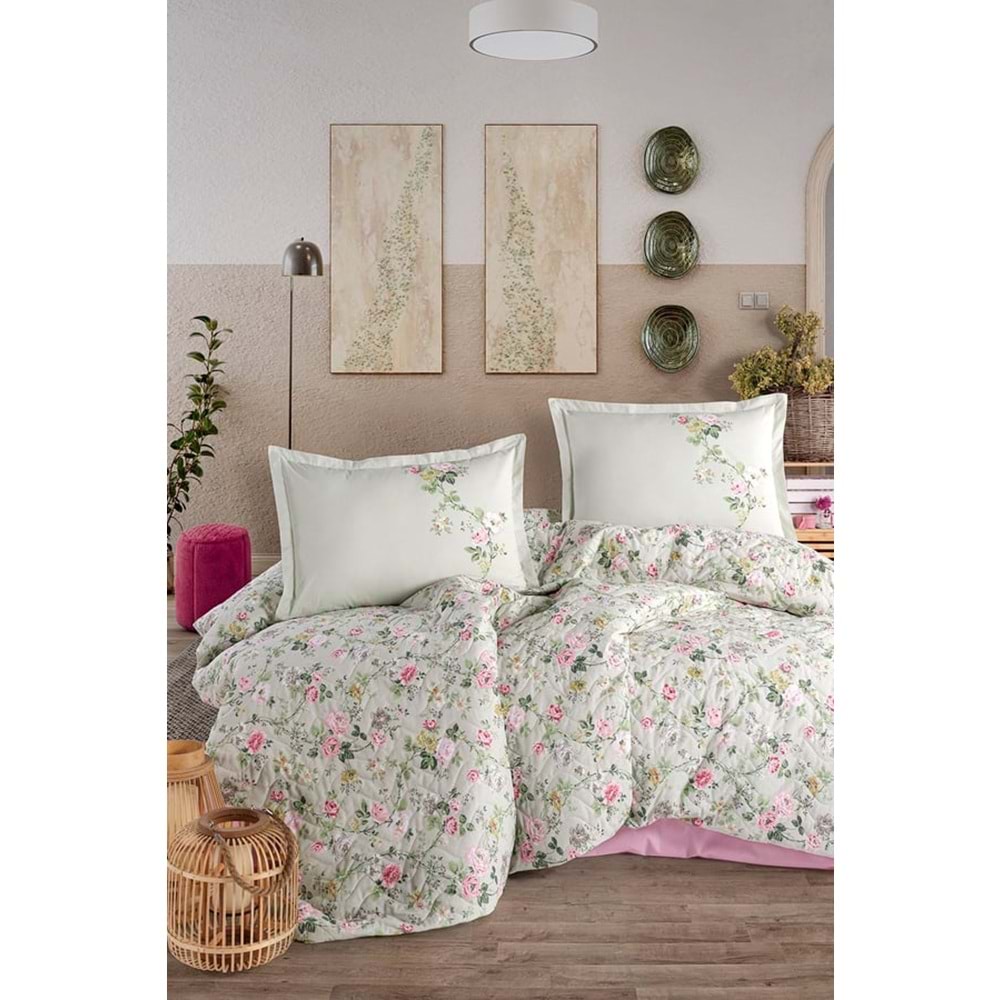 Clasy Ranforce %100 Pamuk Çift Kişilik Dört Mevsim Set Elara V1 Adaçayı