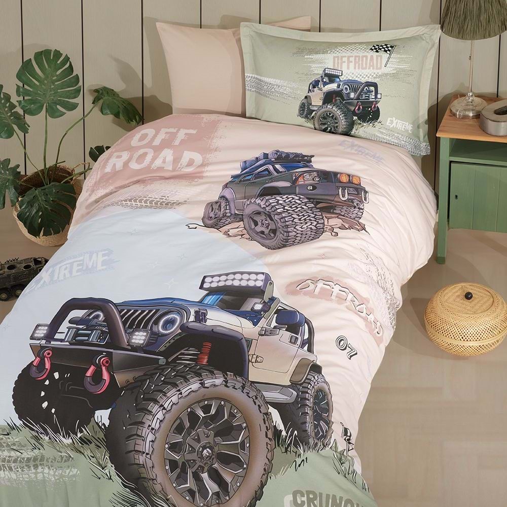 Clasy Ranforce Tek Kişilik Nevresim Takımı Off Road Bej