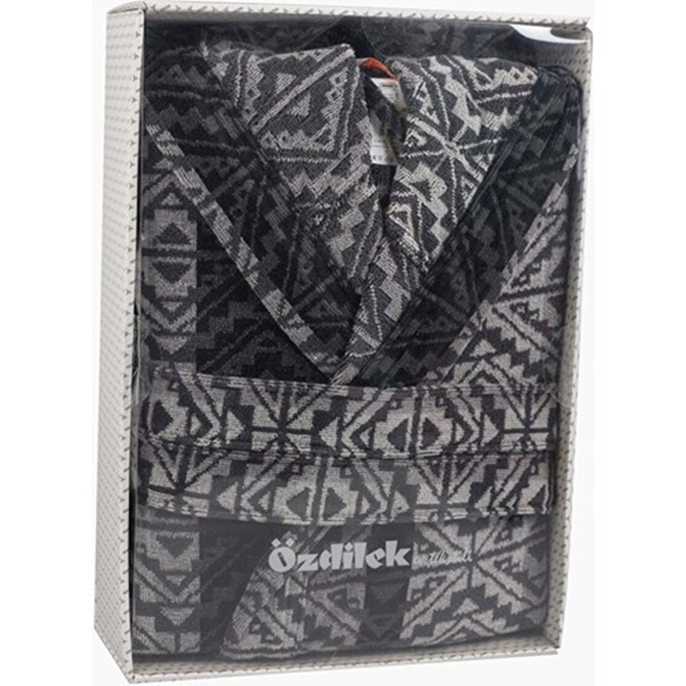 Özdilek Hawai Tapetto Kapşonlu Bornoz Gri XXL