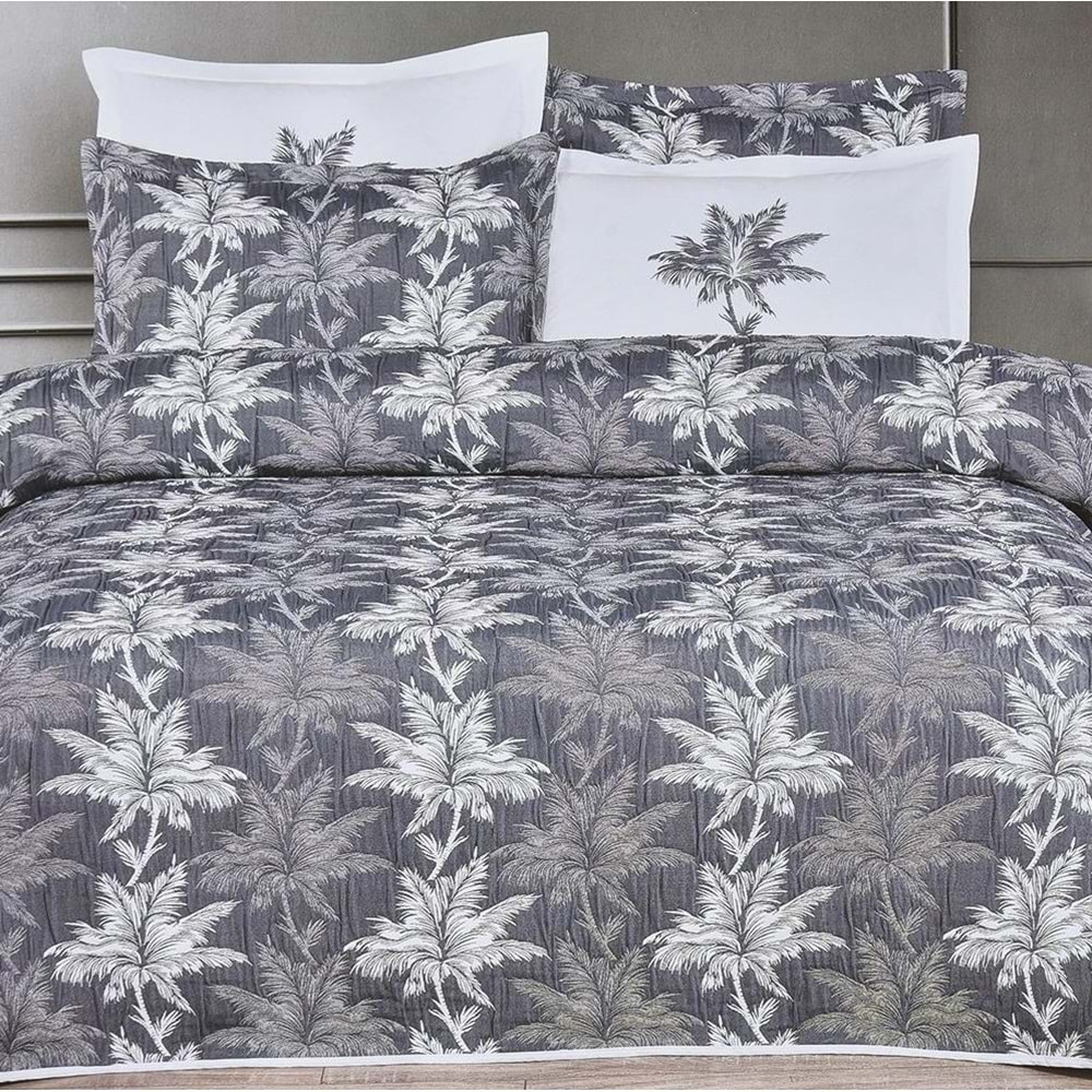 Özdilek Palm Comfort Set Çift Kişilik Yatak Örtüsü Lacivert