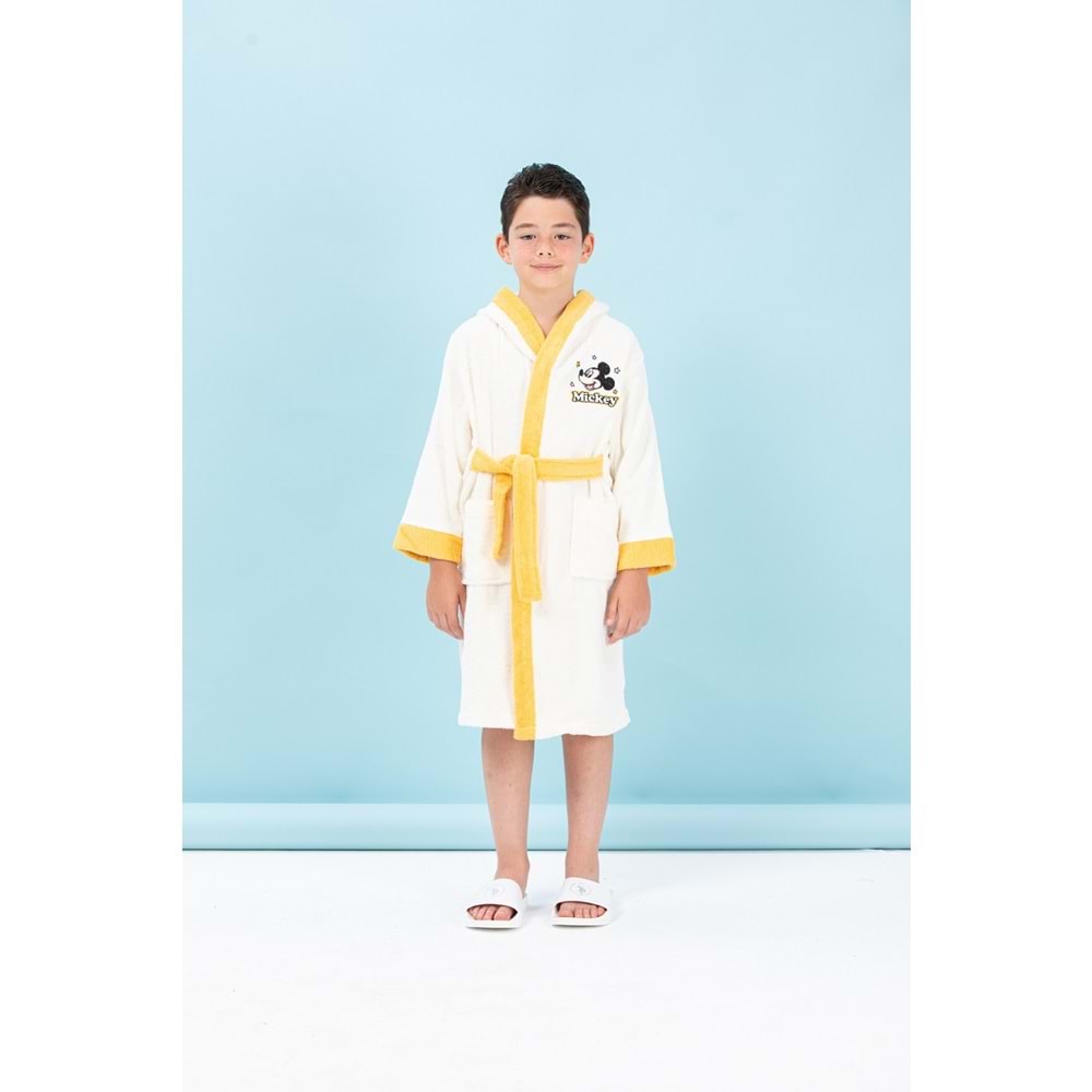 Özdilek Dsny Mickey M.Star Çocuk Bornoz Nakışlı Krem 11 - 12 Yaş