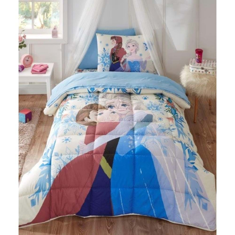 Özdilek Frozen Winter Tek Kişilik Disney Lisanslı Lastikli Fitted Çarşaf Çocuk Uyku Seti