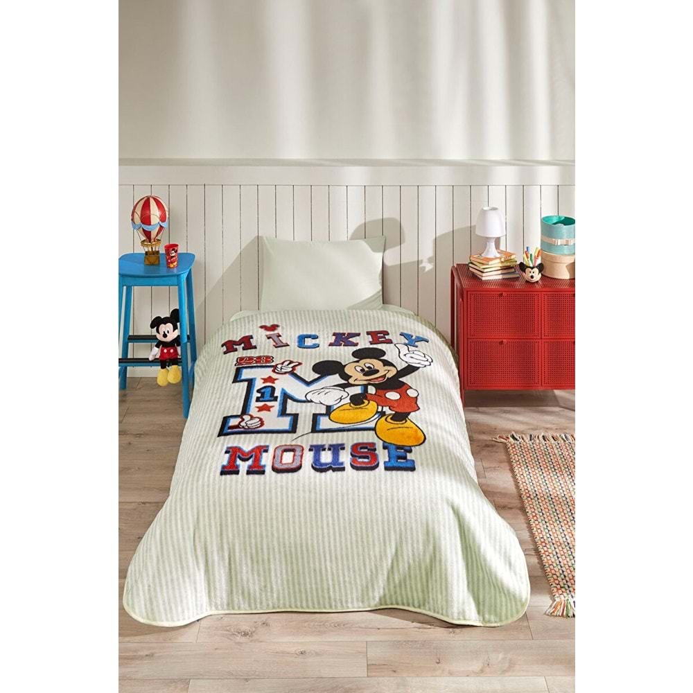 Özdilek Mickey Mouse College Disney Lisanslı Tek Kişilik Çocuk Battaniyesi 155X215