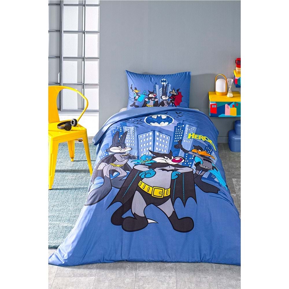 Özdilek Looney Tunes Heroes Batman Tek Kişilik Lisanslı Çocuk Nevresim Takımı