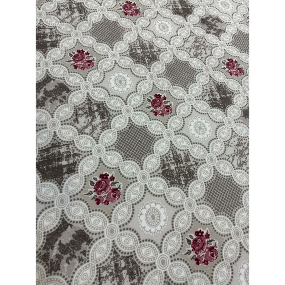 Turan Mefruşat Aksu Lastikli Halı Örtüsü Akbergü Nar Çiçeği 200X290