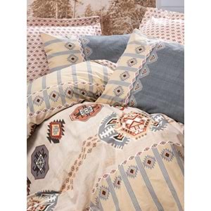 Cotton Box Ethnic Tek Kişilik Nevresim Takımı Dakota Gri