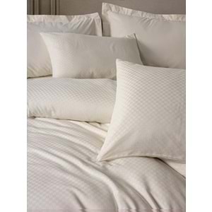 Cotton Box Plaid Ranforce Çift Kişilik Nevresim Takımı Krem