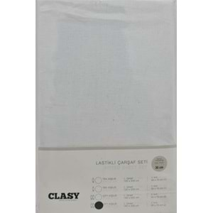 Clasy Çift Kişilik Lastikli Çarşaf Seti 180x200 V1 Beyaz