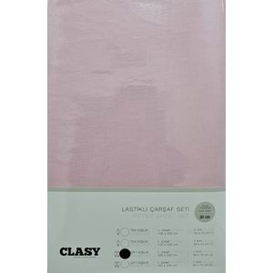 Clasy Tek Kişilik Lastikli Çarşaf Seti V12 Pembe 100x200