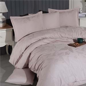 Clasy Jakarlı Pamuk Saten Çift Kişilik Nevresim Takımı Yomra Taş