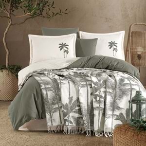 Clasy Arvona Ranforce Battaniyeli Çİft Kişilik Nevresim Takımı Yeşil