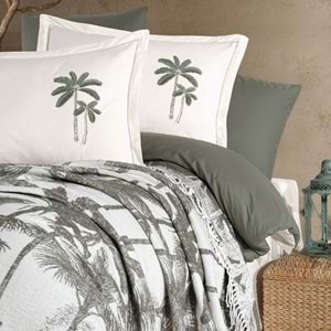 Clasy Arvona Ranforce Battaniyeli Çİft Kişilik Nevresim Takımı Yeşil