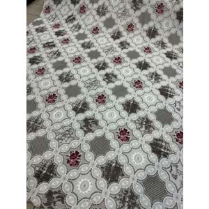 Turan Mefruşat Aksu Lastikli Halı Örtüsü Akbergü Nar Çiçeği 200X290