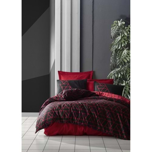 Cotton Box Dark Çift Kişilik Nevresim Takımı Shadow Bordo