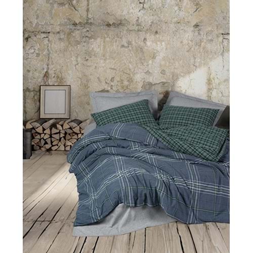 Cotton Box Natureforce Çift Kişilik Nevresim Takımı Isola Mavi