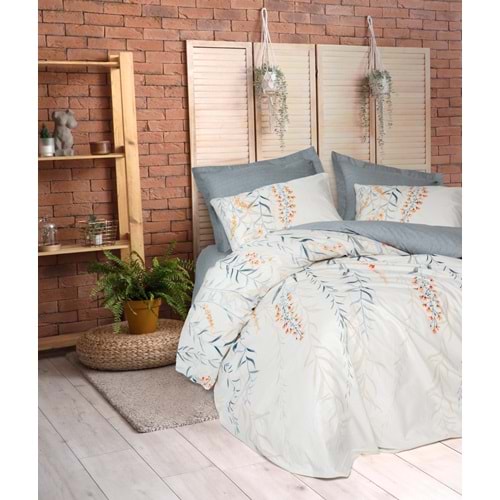 Cotton Box Tek Kişilik Nevresim Takımı Hiedra Indigo