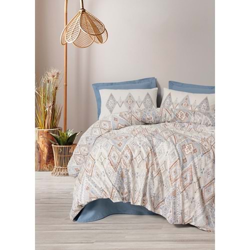 Cotton Box Bohem Çift Kişilik Nevresim Takımı Zanora Indigo