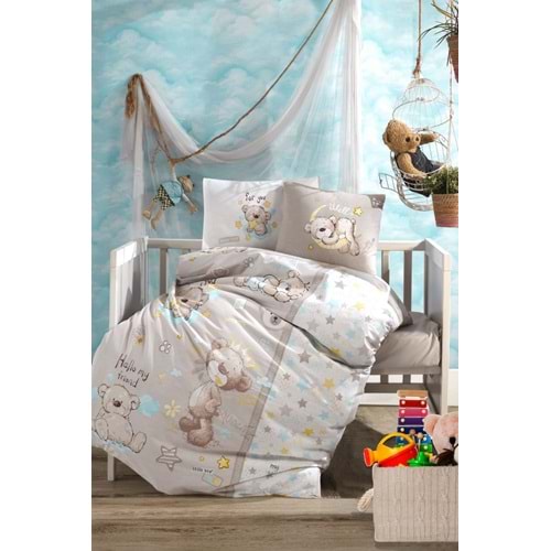 Clasy Bebek Nevresim Takımı Lıttle Bear Bej