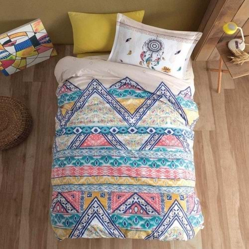 Clasy Tek Kişilik Genç Nevresim Takımı Boho Bej