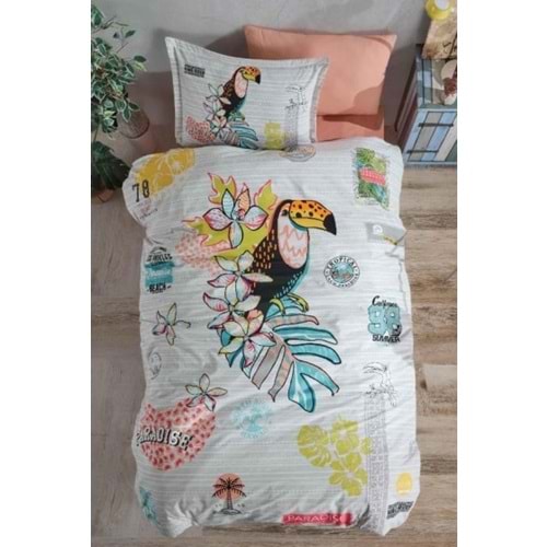 Clasy Tek Kişilik Nevresim Takım Paradise Somon