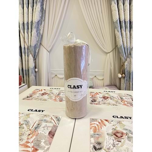 Clasy Minel Çift Kişilik Lastikli Çarşaf Seti Kahve 160x200