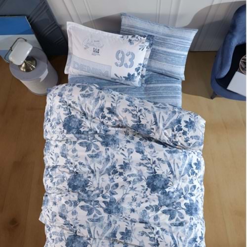 Clasy Tek Kişilik Genç Nevresim Takım Mavi Mavi