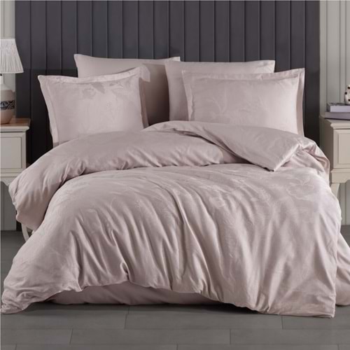 Clasy Jakarlı Pamuk Saten Çift Kişilik Nevresim Takımı Yomra Taş