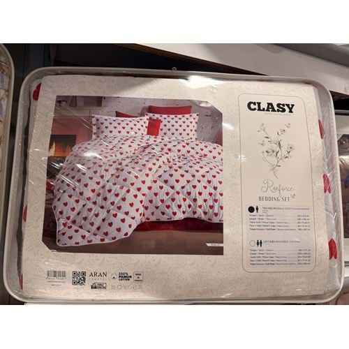 Clasy Ranforce Tek Kişilik Uyku Seti Amor Beyaz