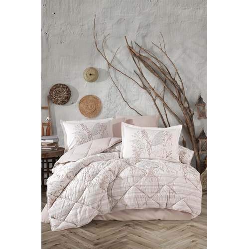 Clasy %100 Pamuk Çift Kişilik Uyku Seti Betina Taş Rengi