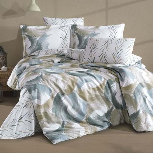 Clasy Tek Kişilik Pamuk Ranforce Nevresim Takımı Estiva Yeşil