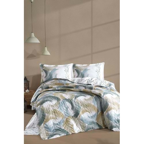 Clasy Ranforce %100 Pamuk Tek Kişilik Dört Mevsim Set Estiva Yeşil