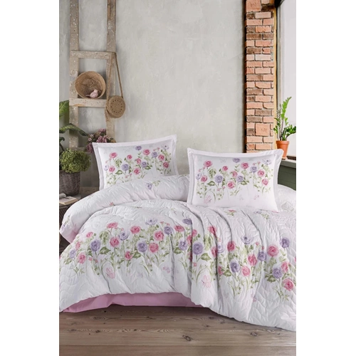 Clasy Ranforce %100 Pamuk Çift Kişilik Dört Mevsim Set Helenka V1 Pembe