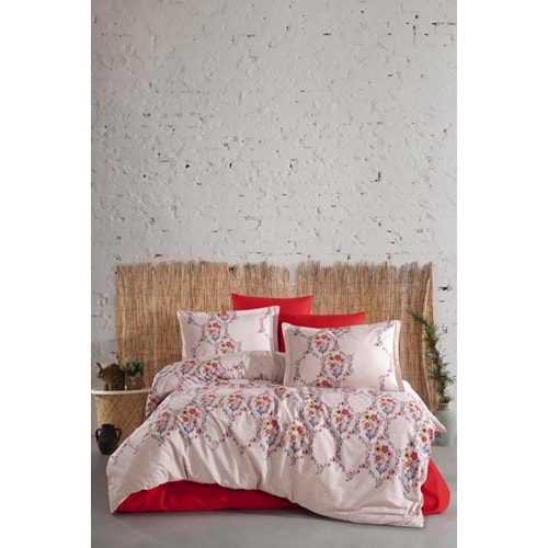 Clasy %100 Pamuklu Çift Kişilik Dört Mevsim Set Navas Kırmızı
