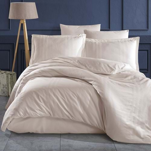 Clasy Ranforce Armürlü Çift Kişilik Nevresim Takımı Melkor Taş Rengi