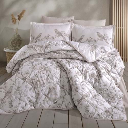 Clasy %100 Pamuk Çift Kişilik Uyku Seti Mevlin Bej