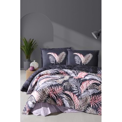 Clasy %100 Pamuk Tek Kişilik Uyku Seti Hena Antrasit