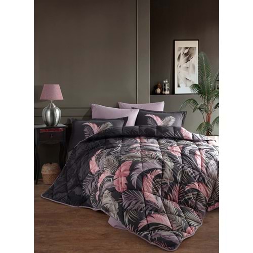 Clasy %100 Pamuk Çift Kişilik Uyku Seti Hena Antrasit