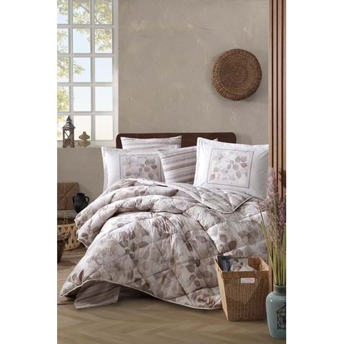 Clasy %100 Pamuk Tek Kişilik Uyku Seti Semeran Bej