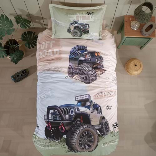 Clasy Ranforce Tek Kişilik Nevresim Takımı Off Road Bej