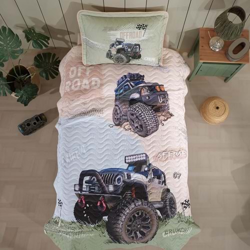 Clasy Ranforce Tek Kişilik Yatak Örtüsü Ofroad Bej